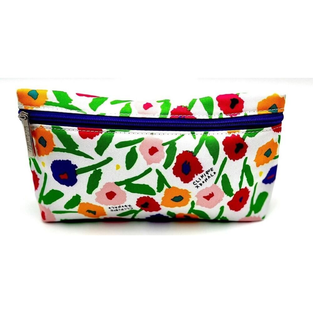 Clinique x Donald Cosmetic Makeup Bag NEW Travel Case Pouch Purse Organizer Zip